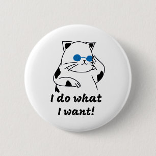 BADGE ROND 5 CM CAT COOL