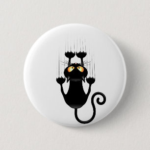 Badge Rond 5 Cm Cat Falling down fun dessin personnage