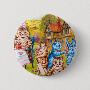 Badge Rond 5 Cm Cat Garden Party