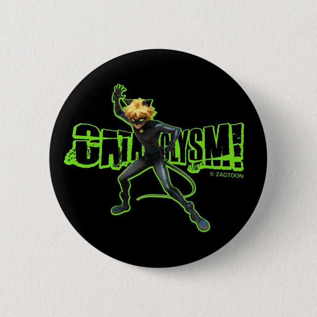Badge Rond 5 Cm Cat Noir | Cataclysme (Devant)