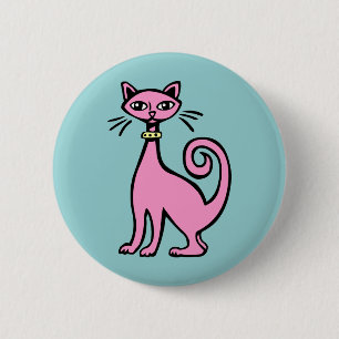 Badge Rond 5 Cm Cat rétro