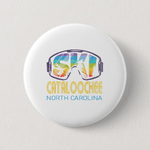 Badge Rond 5 Cm Catalogage de ski Caroline du Nord Vacances de ski