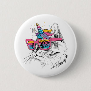 Badge Rond 5 Cm Caticorn ainsi Meowgical