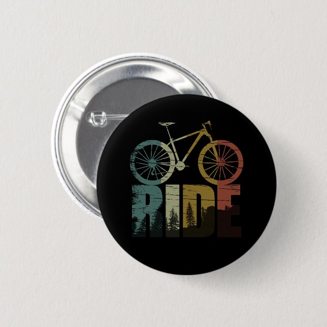 Badge Rond 5 Cm Cavalier de VTT Descente de Vélo de Montagne (Devant & derrière)