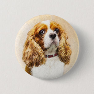 Badge Rond 5 Cm Cavalier King Charles Spaniel Peinture originale