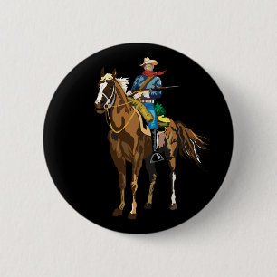 Badge Rond 5 Cm Cavalryman - Soldat Buffalo