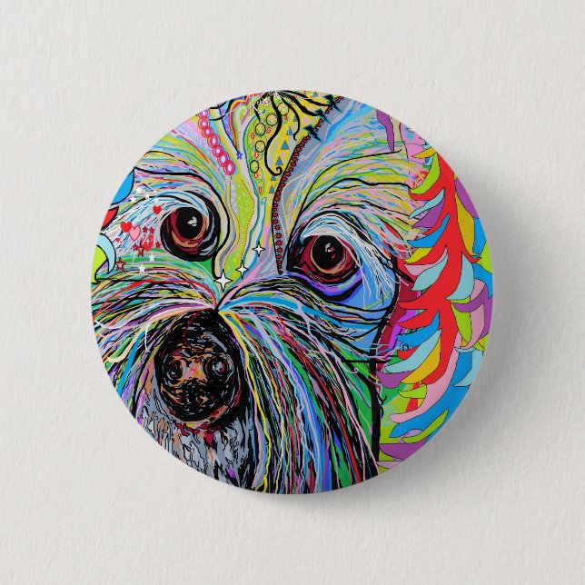 Badge Rond 5 Cm Cavapoo Cavoodle (Devant)