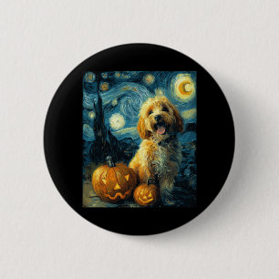 Badge Rond 5 Cm Cavapoo Cute Dog Halloween Jack-o'-lantern Citroui
