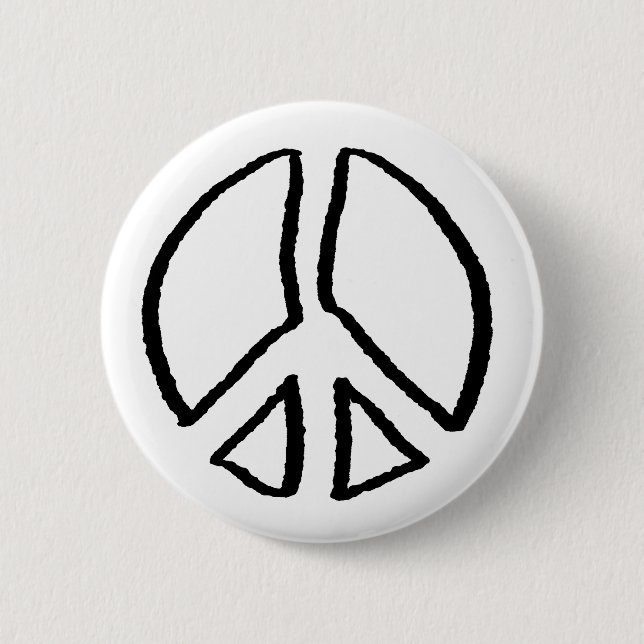 Badge Rond 5 Cm Cavité de signe de paix (Devant)