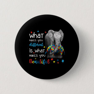 Badge Rond 5 Cm Ce qui vous rend différents Elephant Maman Autisme
