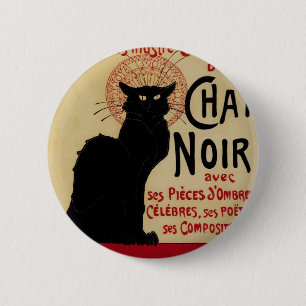 Badge Rond 5 Cm Ce Soir Conversation Noir Chat noir, Art Nouveau V