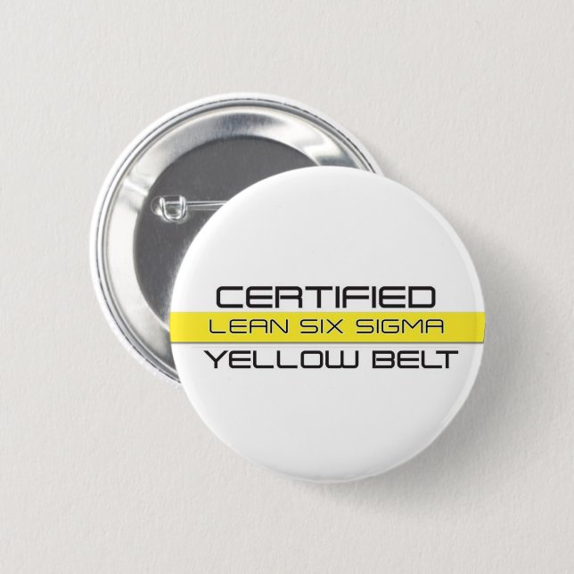 Badge Rond 5 Cm Ceinture jaune Lean Six Sigma (Devant & derrière)