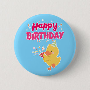 Badge Rond 5 Cm Célébration d'ANNIVERSAIRE Mignon Kawaii Poulet Bé