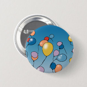 Badge Rond 5 Cm Célébration de ballon d'anniversaire heureux