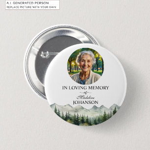 Badge Rond 5 Cm Célébration des montagnes et des arbres Souvenir d