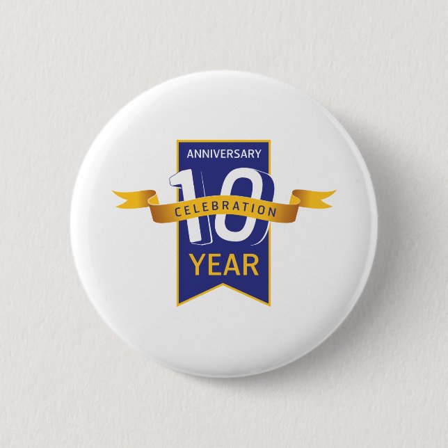 Badge Rond 5 Cm Célébration du 10e anniversaire (Devant)