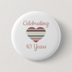 Badge Rond 5 Cm Célébration du 10e anniversaire du Mariage