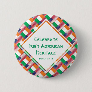 BADGE ROND 5 CM CÉLÉBRER LE PATRIMOINE IRLANDAIS-AMÉRICAIN