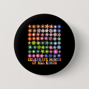Badge Rond 5 Cm Célébrer Les Esprit De Toutes Sortes D'Autisme Fle