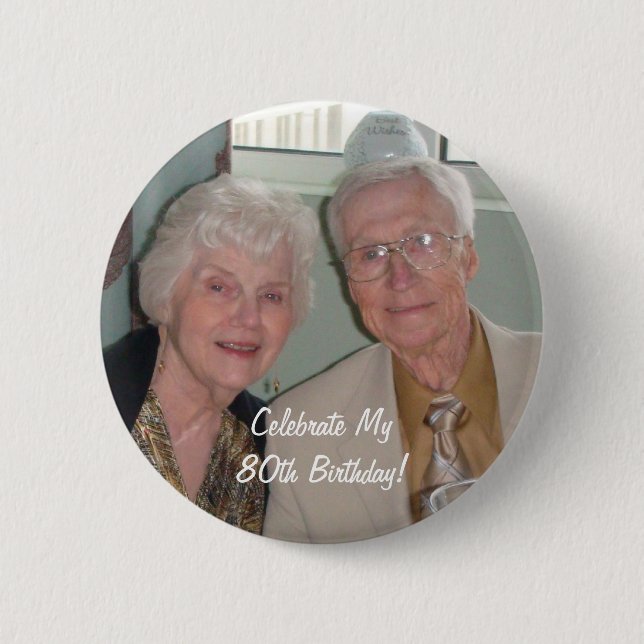 Badge Rond 5 Cm Célébrez l'anniversaire de My80th ! (Devant)