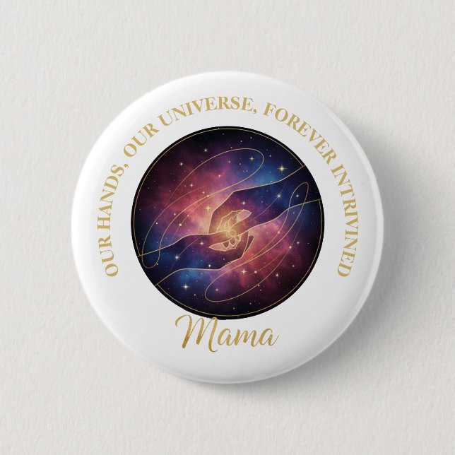 Badge Rond 5 Cm Celestial Mama Hands Galaxy Universe (Devant)