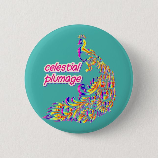 Badge Rond 5 Cm celestial plumage (Devant)