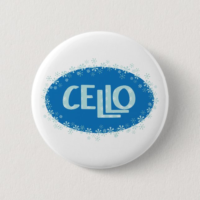 Badge Rond 5 Cm Cello d'hiver (Devant)