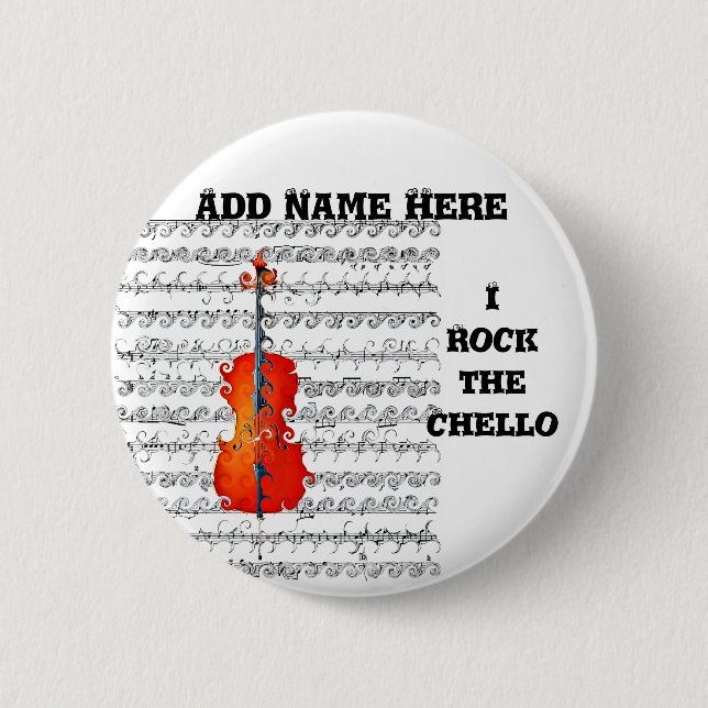 Badge Rond 5 Cm Cello & I Rock !_ (Devant)