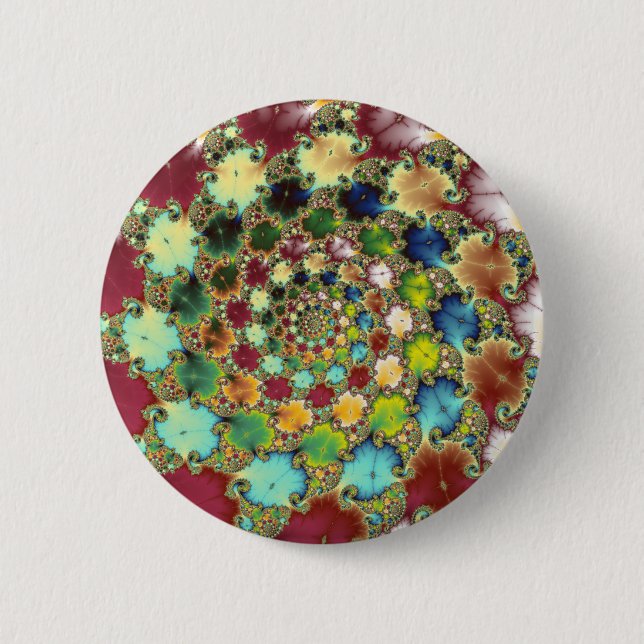 Badge Rond 5 Cm Cellules de fractale - bouton de fractale (Devant)
