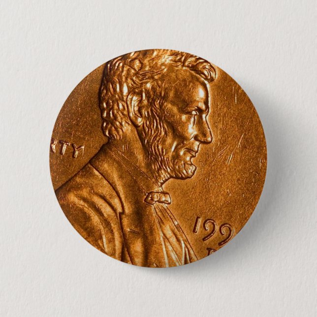 Badge Rond 5 Cm Cents Lincoln de cuivre de penny (Devant)