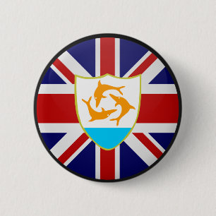 Badge Rond 5 Cm Cercle de drapeau de qualité d'Anguilla