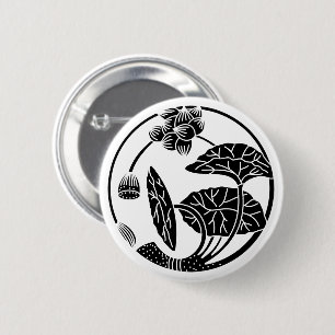 Badge Rond 5 Cm Cercle de fleurs de lotus