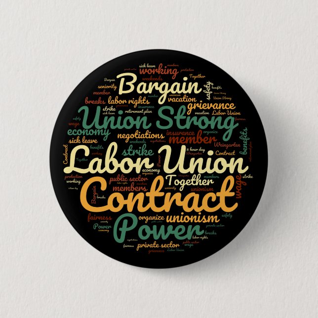 Badge Rond 5 Cm Cercle de nuage de mots Union (Devant)