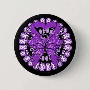 Badge Rond 5 Cm Cercle de papillon de sarcoïdose des rubans