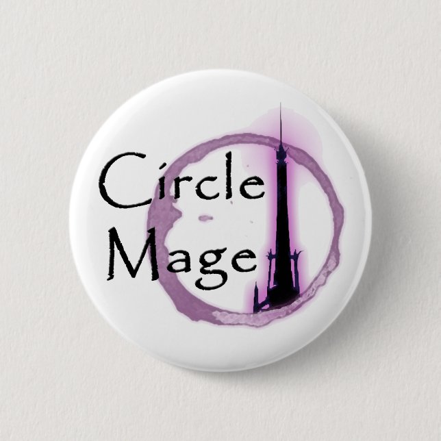 Badge Rond 5 Cm Cercle Mage ! bouton (Devant)