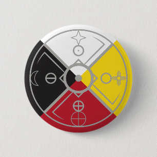 Badge Rond 5 Cm cercle sacré de roue de médecine