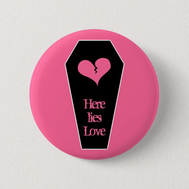 Badge Rond 5 Cm Cercueil de jour anti-Valentines (Devant)