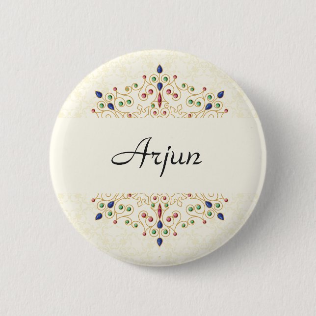 Badge Rond 5 Cm Cérémonie moderne du Premier Riz Annaprashan (Devant)