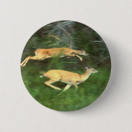 Badge Rond 5 Cm cerf à queue blanche