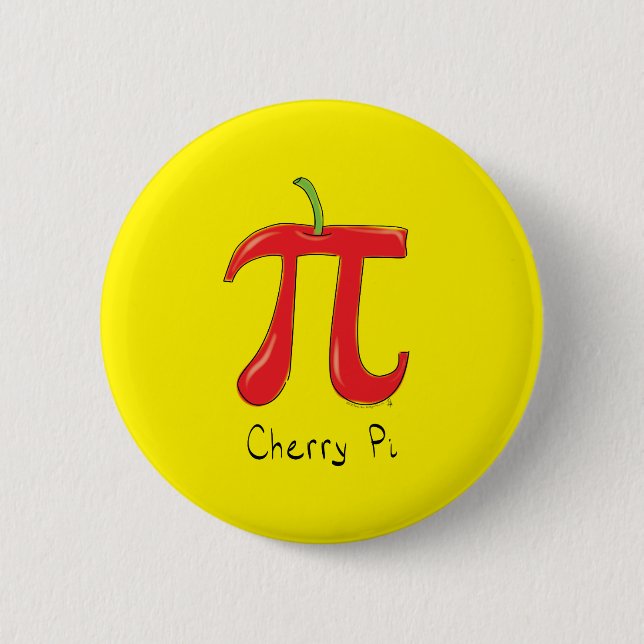 Badge Rond 5 Cm Cerise Pi Cute Math Pi Jour Bouton Pin (Devant)