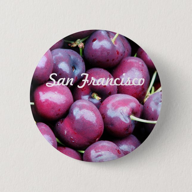 Badge Rond 5 Cm Cerises (Devant)