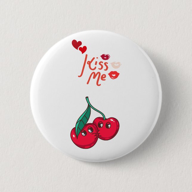 Badge Rond 5 Cm Cerises amusantes en amour (Devant)