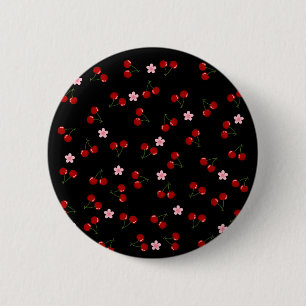 Badge Rond 5 Cm Cerises noires