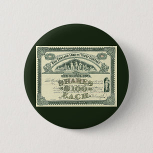 Badge Rond 5 Cm Certificat d'actions de capital ancien Finance d'e