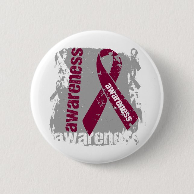 Badge Rond 5 Cm Cerveau Aneurie Sensibilisation Grunge Ruban (Devant)