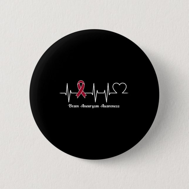 Badge Rond 5 Cm Cerveau Aneurysme guerrier (Devant)