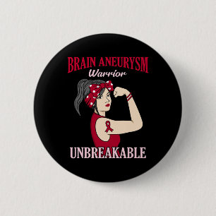 Badge Rond 5 Cm Cerveau Aneurysme Guerrier Mois de sensibilisation