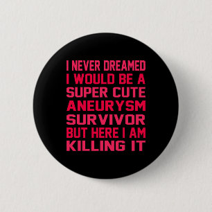 Badge Rond 5 Cm Cerveau Aneurysme Survivant Mois de sensibilisatio