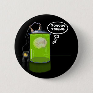 Badge Rond 5 Cm Cerveau ennuyé