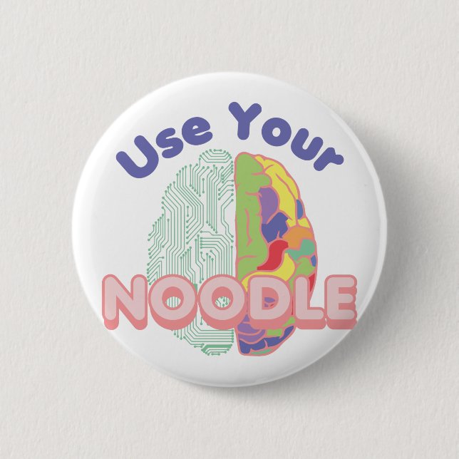 Badge Rond 5 Cm Cerveau gauche et droit (Devant)